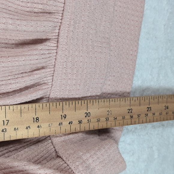 Nwot Free People Oversize Waffle Top with Floral Accents - Picture 4 of 7